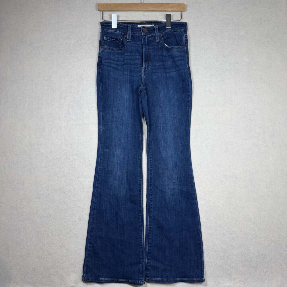 Levis 726 Flare Jeans Women 28 (28x31) Blue Denim Stretch Boho Hipster Western
